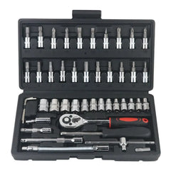 46pcs/53pcs Car Repair Tool Kit 1/4-Inch Socket Set Car Repair Tool Ratchet Torque Wrench Combo Auto Repairing Set Mechanic Tool