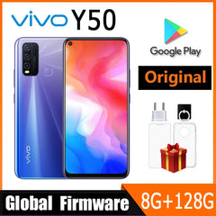 هاتف محمول VIVO Y50 Global firmware Snapdragon 665 Octa Core 6.53" 5000mAh 18W Dash Charge 8GB 128GB كاميرات 16.0MP هاتف مستعمل