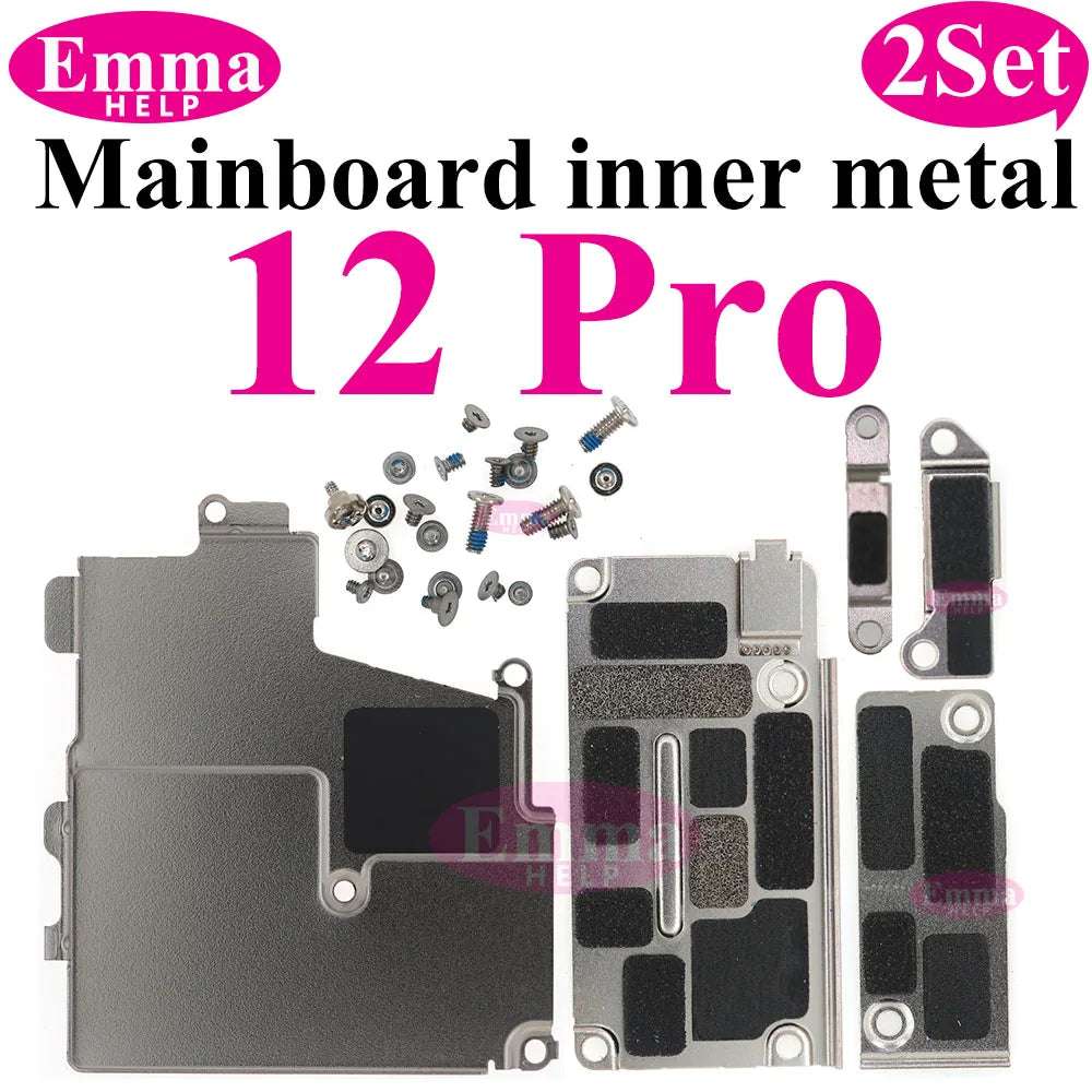 2Set Inner Metal Cover Plate Mainboard inner Iron with Screws For iPhone 13 12 15 Pro Max 14 Plus Bracket Holder Screw Parts