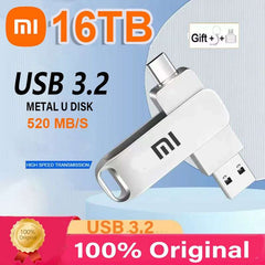 XIAOMI 16TB Flash Drives USB 3.2 High Speed USB Transfer Metal Pendrive Memory Card Pendrive Flash Disk Memoria Waterproof Stick