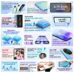 Blackview SHARK 8 Machine Android 13 8GB 128GB/256GB G99 6.78'' 120Hz 2.4K Display 64MP Camera