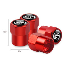4PCS Car Badge Wheel Tires Valve Caps Metal Tyre Dust Covers For Toyota Fortuner Chr Verso Prius Hiace Trd Yaris Corolla Camry