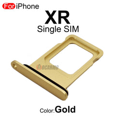 قطعة واحدة من حامل بطاقة SIM لهاتف Apple iPhone XR، حامل درج من الألومنيوم بفتحة واحدة مزدوجة، قطع غيار بديلة