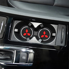 1/2Pcs Car Coaster Water Cup Slot Non-Slip Mat Pad For Mitsubishi Lancer 10 9 EX Outlander 3 ASX L200 Competition Car Styling