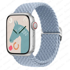 Braided Loop Strap For Apple watch Ultra Band 49mm 44mm 40mm 45mm 41mm 42mm 38mm Elastic Solo bracelet iWatch series9 8 7 6 se 3