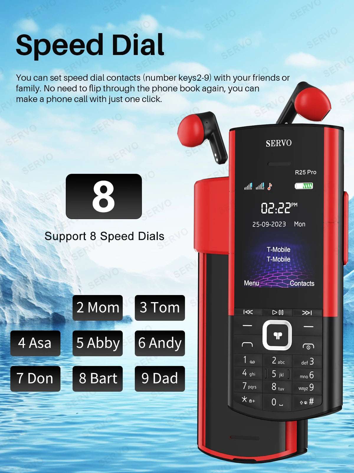 SERVO R25 PRO Originality Mobile Phone Dual SIM 2GGSM TWS Super Sound Blacklist Bluetooth Dial Speed Dial Auto Call Record Torch
