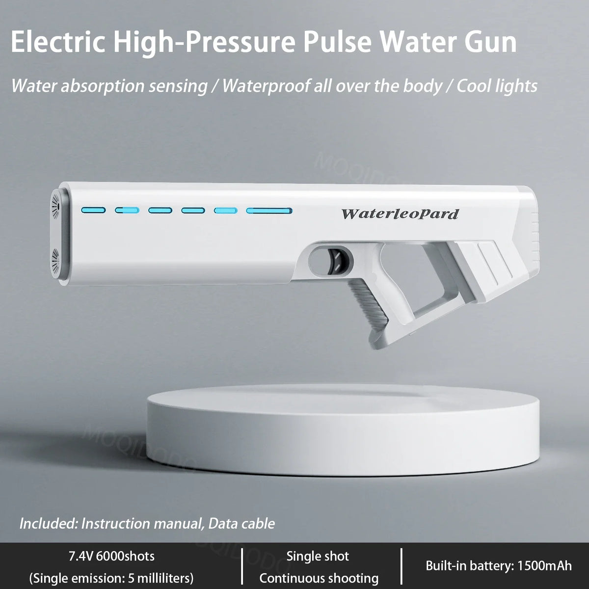 Hot Sales Waterproof Fully Automatic Water Gun Toys With Light Water Pistol Spray Blaster Absorbing Summer Pool Toys For Kids