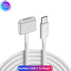 كابل شحن سريع USB Type-C إلى Magsafe1 و2 برأس مغناطيسي L / T لأجهزة MacBook Air / Pro