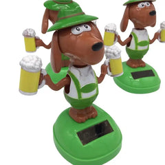 Car Decoration Bobble Head Toy Solar Powered Dancing Dog Solar Dashboard Doll Decoration Cute Dog Swinging Animated Dancer Toy