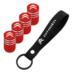 Car Key ring Suede Rope keychain Metal Wheel Tire Valve Caps For Citroen C1 C2 C3 C4 C5 C6 C8 C4L DS3 DS4 DS5 DS5LS DS6