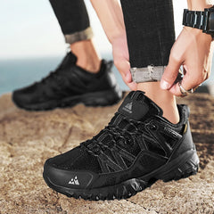 HIKEUP Breathable Cushioning Nonslip Sneakers Men's Hiking Shoes Running Trekking Sneakers Outdoor Mountain Sports Shoes for Men