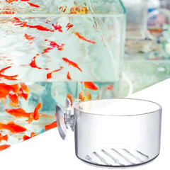 Acrylic Aquatic Plant Cup Aquarium Fish Tank Glass Plant Pot with suction holder Feeding Container Stand for Aquarium Lanscape