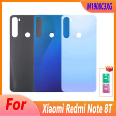 غطاء خلفي للبطارية لهاتف Xiaomi Redmi Note 8T، قطع غيار بديلة، غطاء خلفي زجاجي لهاتف M1908C3XG
