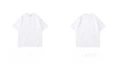 Beige 300g Heavyweight Cotton Short Sleeved T-shirt Summer Round Neck Loose and Base Shirt for Men Women Basic Tee