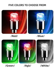 4Pcs Colorful LED Wheel Valve Lights Motorcycle Car Wheel Tire Valve Caps Universal Dustproof Bicycle Valve Cover