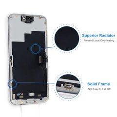 شاشة RFLCD SOFT OLED 120HZ Lcd لهاتف iPhone 15 Pro شاشة تعمل باللمس بديلة لوحة رقمية تجميع شريحة True Tone