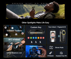 هاتف Ulefone Armor Mini 20 Pro 5G 4.7 بوصة هاتف متين 64 ميجابكسل كاميرا ليلية أندرويد 14 هاتف ذكي 6200 مللي أمبير 16 جيجابايت + 256 جيجابايت هاتف محمول LED