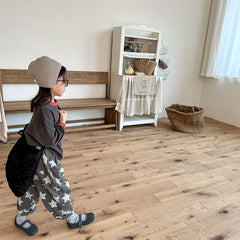 7030-1 Children Pants autumn boys and girls loose leg pants children harem cotton printed pants girl's pants