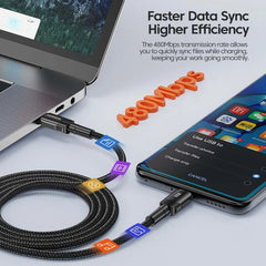 كابل Toocki 100 واط من النوع C إلى USB C بتقنية PD 3.0 للشحن السريع 4.0 من النوع C إلى النوع C لأجهزة iPhone 15 وMacbook وSamsung وXiaomi