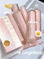 أحمر شفاه حريري لامع من Gege Bear Pump Lips Moisture Water Bomb مريح للغاية لامع غير لاصق في كوب مرطب للشفاه