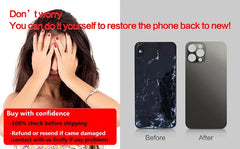 زجاج خلفي لهاتف iPhone 13 Pro Max A2484، A2641، A2644، A2645، A2643 قطع غيار زجاجية خلفية بفتحة كبيرة مع غراء خلفي وهدايا مجانية