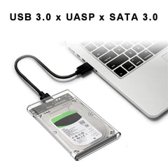 علبة محرك أقراص صلبة SATA SSD مقاس 2.5 بوصة بمنفذ USB 3.0 مع سرعة نقل 5 جيجابت في الثانية، وعلب أقراص صلبة خارجية متنقلة وكابل