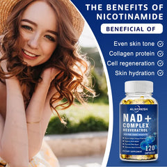 NAD Supplement Extra Strength for Women & Men, Resveratrol, PQQ, CoQ10 & Vitamin B3 – Energy Antioxidant,Cell Health Support