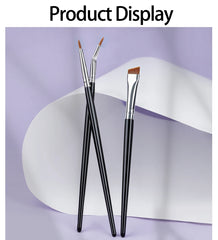 3pcs Eye Makeup Brush Ultra Fine Eyeliner Brush Set, Including Straight, Angled, Bent Tip, Suitable For Makeup