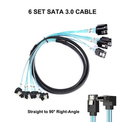 0.5m 1m SATA 3.0 Cable SATA Cable 90-Degree Right-Angle SATA-Data Cable SAS/SATA-12Gbps Cable for Nas Server-Raid SDD HDD CD DV