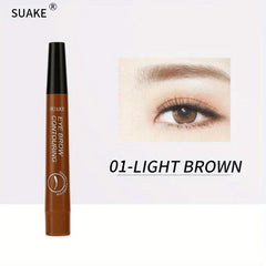 4 Splitted Head Eyebrow Pencil Long Last  Smudge Proof Waterproof Sweat Proof High Pigmented Easy Applying Liquid Eyebrow Pencil