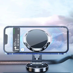Car Mobile Phone Stand 720 Degree Rotation Metal Magnetic Suction Foldable Round Bracket Support for Universal Phones Holder