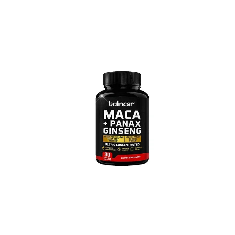 Maca + Ginseng Capsules - Male Enhancement Supplement To Promote Health, Energy and Endurance, and Muscle Mass