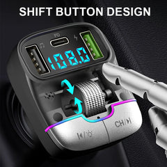 Bluetooth 5.3 Fm Transmitter Wireless Dual USB PD Adapter MP3 Player 3.1A Fast Charger Car Accessories
