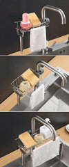 Kitchen Stainless Steel Sink Drain Rack Sponge Storage Faucet Holder Soap Drainer Towel Rack Shelf Organizer Kitchen Accessories