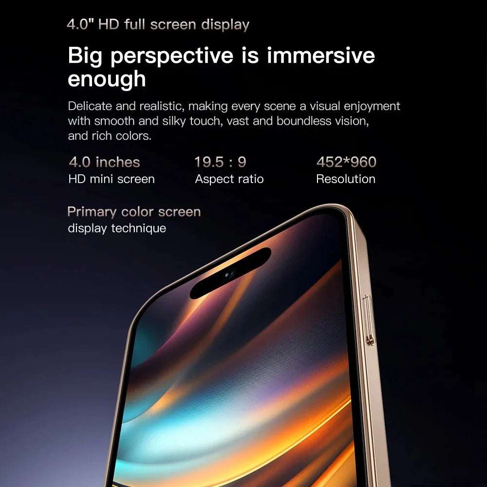 ONEMYTH M16Pro 4.0" Android 10 Mini SmartPhone, Dual SIM, 2000mAh, 5MP Camera, 2GB+16GB, Face Unlock, Type-C