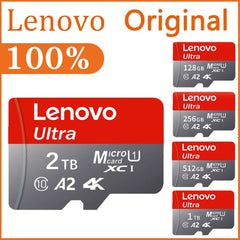 بطاقة ذاكرة Micro SD أصلية من لينوفو بسعة 2 تيرابايت و1 تيرابايت و512 جيجابايت وبطاقة ذاكرة عالية السرعة بسعة 256 جيجابايت و128 جيجابايت وبطاقة TF لمعدات الطائرات بدون طيار والصوت وأجهزة الكمبيوتر الشخصية
