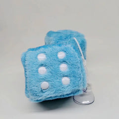 1Kit Fuzzy Plush Dice with Dots Retro Square Plush Hanging Mirror Fuzzy Dices Kid Toys For Pink Car Interior Ornament Decoration