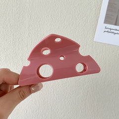 New Solid Color Acrylic Cheese Hair Clips Elegant Women Korean Style Hairpin Funny Food Shark Cawl Clip Girls Hair Accessories
