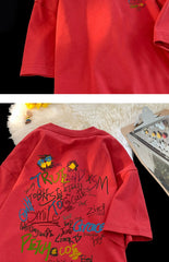 ex Pure Cotton ort Sve T-irt fiti Letter Print Casual Faionable UV Protection Coating Tag Removed Clothing