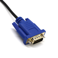 كابل HDMI بطول 1.8 متر إلى VGA بدقة 1080 بكسل عالية الدقة مع كابل محول صوت كابل HDMI إلى VGA متوافق