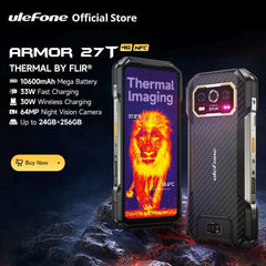 Ulefone Armor 27T 4G THERMAL BY FLIR® Rugged Phone 10600mAh Up to 24GB+256GB  6.78"FHD 120Hz Night Vision Android 14 Smartphone