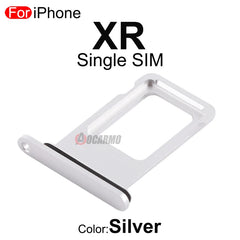 قطعة واحدة من حامل بطاقة SIM لهاتف Apple iPhone XR، حامل درج من الألومنيوم بفتحة واحدة مزدوجة، قطع غيار بديلة