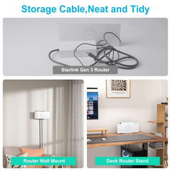 Wall Mounting Bracket Wall&Roof Installation Metal Kit Router Mounting Kit for StarLink Gen3 V4 Router Power Wireless Wifi Rack