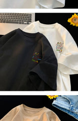 ex Pure Cotton ort Sve T-irt fiti Letter Print Casual Faionable UV Protection Coating Tag Removed Clothing