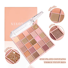 25 Colors Eyeshadow Palette High Gloss Cement Grey Rose Brown Color Tone Matte Glitter Daily Makeup Dry Rose Eyeshadow For Music