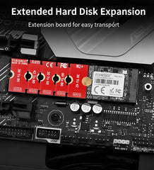 محول لوحة تمديد TISHRIC M.2 NGFF NVME SSD بطول 2230 و2242 و2260 و2280 M2 مع حامل بطاقة تمديد و5 أطوال قابلة للتعديل