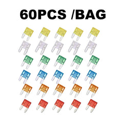 Fuse boxes come in various specifications, with 60 and 120PCS not having medium fuses, while 60PCS are packaged in bags