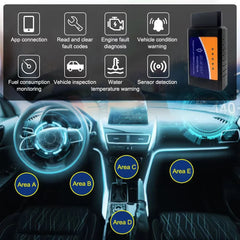 ELM327 V2.1 OBD2 Scanner Bluetooth Car Diagnostic Tool For Android /IOS Code Reader Automotive Fault Detector