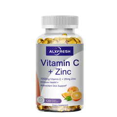 Alxfresh Vitamin C with Zinc for Hair Skin Nails and Brain Heart Health Supports Cellular Level Defense Immune System Booster