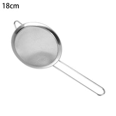 Flour Strainer Mesh With Handle Diameter7/8/10/12/14/16/18/20/22cm Stainless Steel Colander Tea Sifter Kitchen Sieve Filter Tool